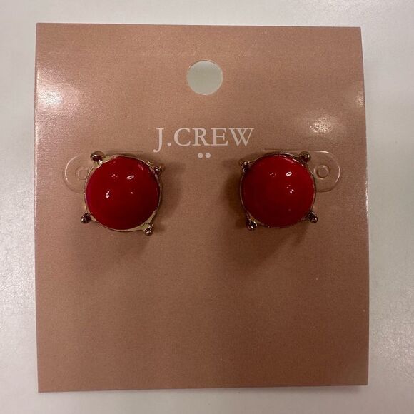 J. Crew Red Bubble Stud Earrings - Picture 1 of 3